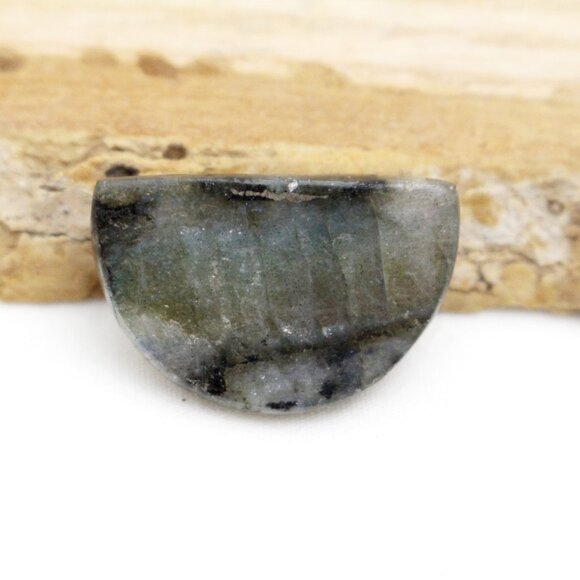 Labradorite Crystal 1/2 Moon Cabochon - Picture 8 of 13